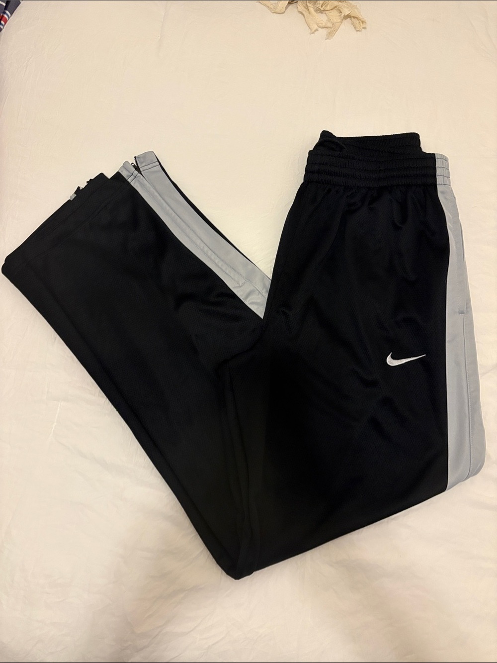 Nike Men’s Tall Black Track Pants with Gray Side Panels